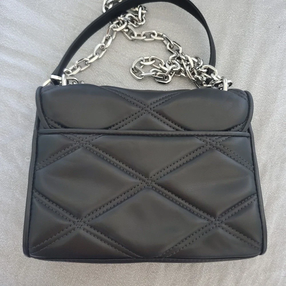 Michael Kors‎ Serena Black Quilted Leather Flap Shoulder Bag 35S2SNRL2U NEW